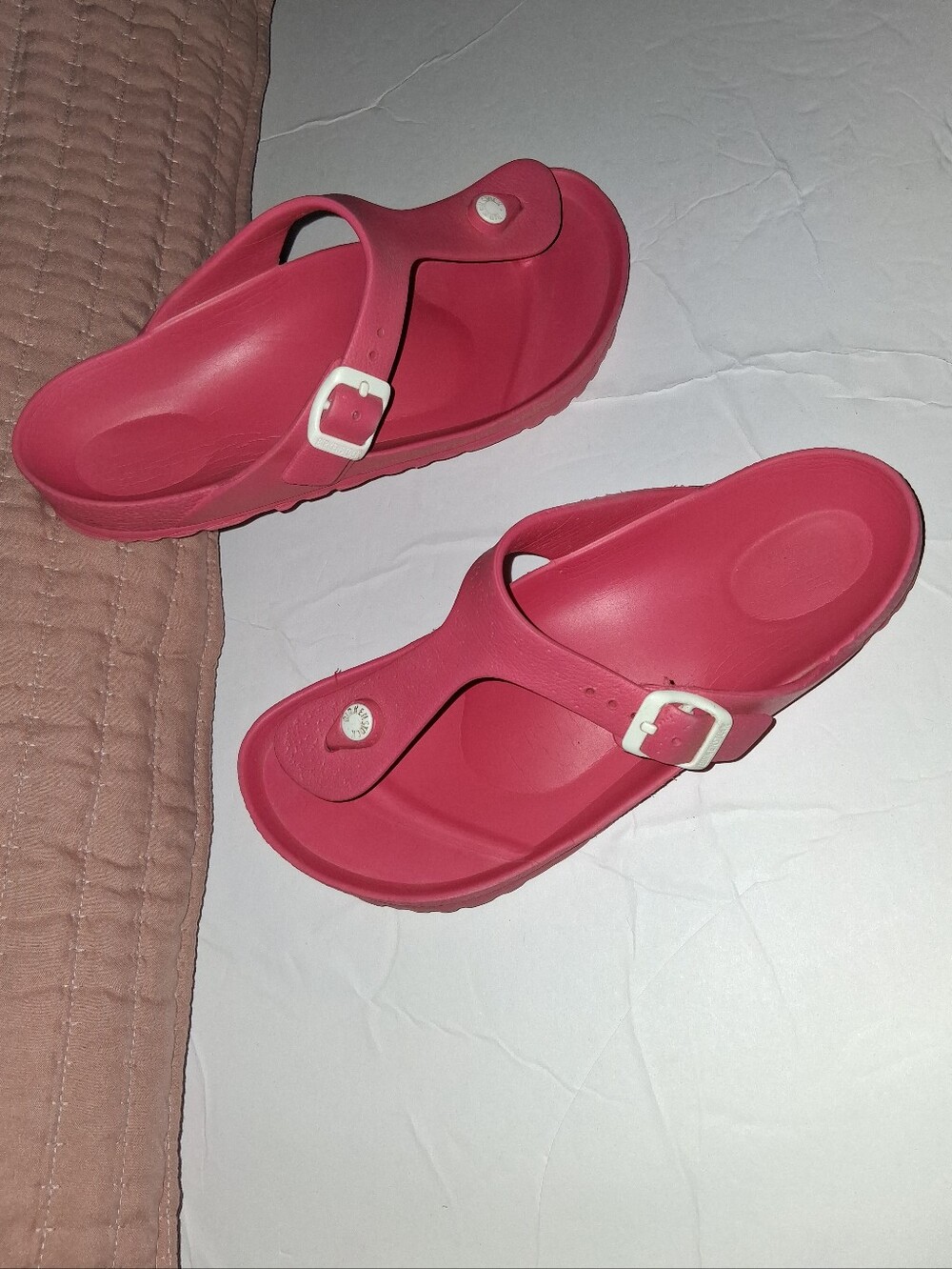 Birkenstock Women's Hot Pink Single Buckle Sandals Sz 38 Prw-owned